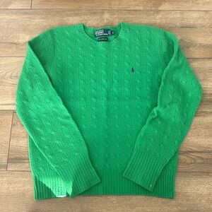 Polo Ralph Lauren RL Men’s Lightweight Kelly Green Lambswool Sweater - S